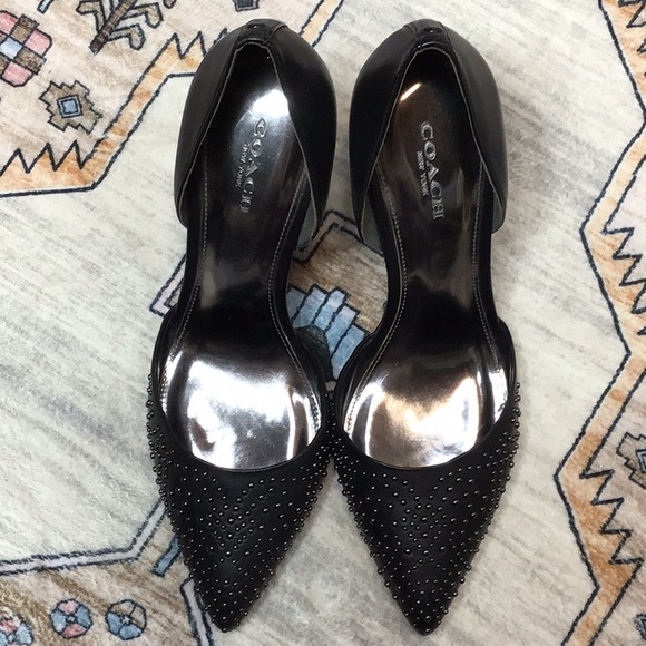 COACH ‘Holmes’ Black Studded Dress Leather - Picture 10 of 13